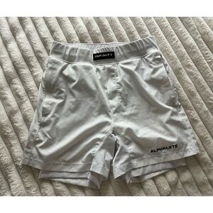 Men's Alphalete Infinity Athletic Shorts Lined White Size Small
